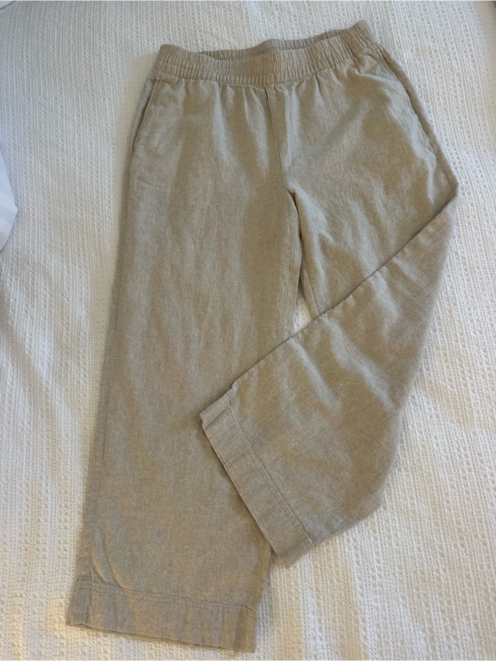 Old Navy Wide-Leg Linen-Blend Pants - Beige
